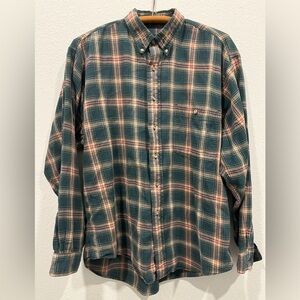 Vintage 1980’s Eddie Bauer Plaid Button Up Size Large 100% Cotton